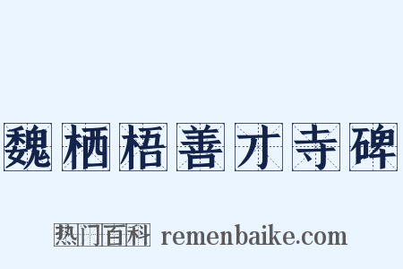 魏栖梧善才寺碑是什么意思的图片